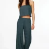 Dynamite Malika Crinkled Wide Leg Pants Blue Best