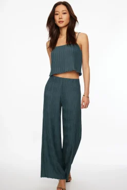 Dynamite Malika Crinkled Wide Leg Pants Blue Best