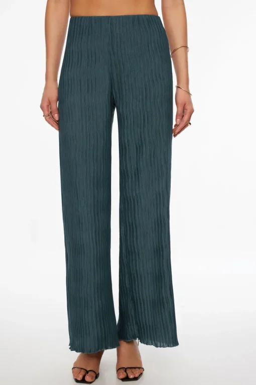 Dynamite Malika Crinkled Wide Leg Pants Blue Best