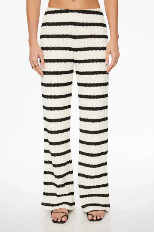 Dynamite Malika Crochet Wide Leg Pants Brown Discount