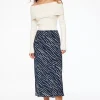 Dynamite Melody Slip Midi Skirt Blue Fashion