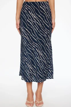 Dynamite Melody Slip Midi Skirt Blue Fashion