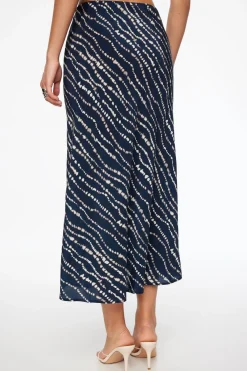 Dynamite Melody Slip Midi Skirt Blue Fashion