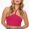 Dynamite Micro Halter Ribbed Top Pink Cheap