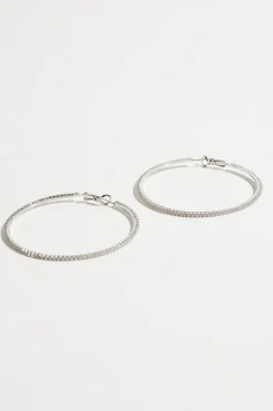 Dynamite Micro Pavé Gem Hoop Earrings Gray Best