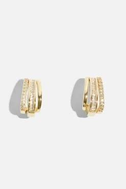 Dynamite Micro Pavé Line Huggie Earrings White Best Sale