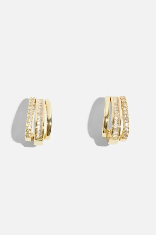 Dynamite Micro Pavé Line Huggie Earrings White Best Sale