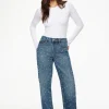 Dynamite Mika Pearl Relaxed Straight Jeans Blue Outlet