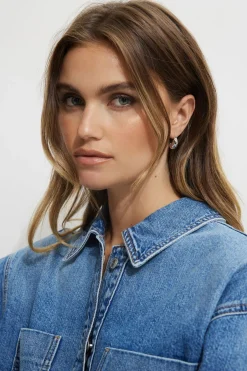 Dynamite Mini Hammered Drop Earrings Grey Store
