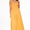 Dynamite Mix Media Maxi Tube Dress Orange Fashion
