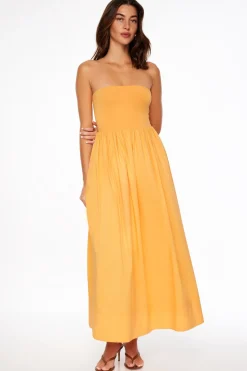Dynamite Mix Media Maxi Tube Dress Orange Fashion