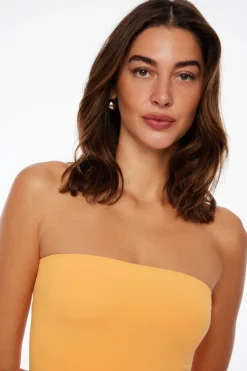 Dynamite Mix Media Maxi Tube Dress Orange Fashion