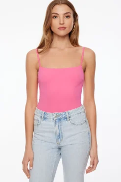 Dynamite Mylah Sculpt Open Back Bodysuit Pink Fashion