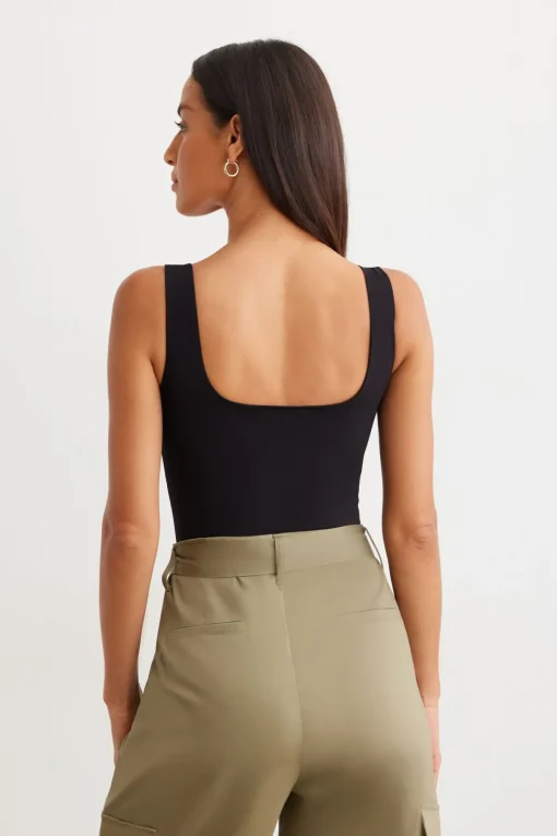 Dynamite Nessa Sculpt Sleeveless Bodysuit Black Store