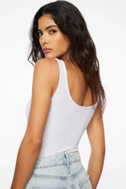 Dynamite Nessa Sleeveless Ribbed Bodysuit Grey Outlet