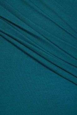 Dynamite One Shoulder Draped Bodysuit Green New