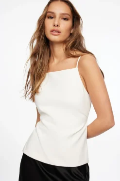 Dynamite Open Back Apron Top White Outlet