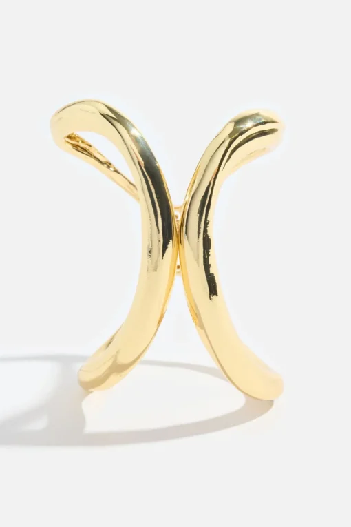 Dynamite Open Curve Cuff Bracelet Yellow Hot