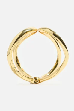 Dynamite Open Curve Cuff Bracelet Yellow Hot