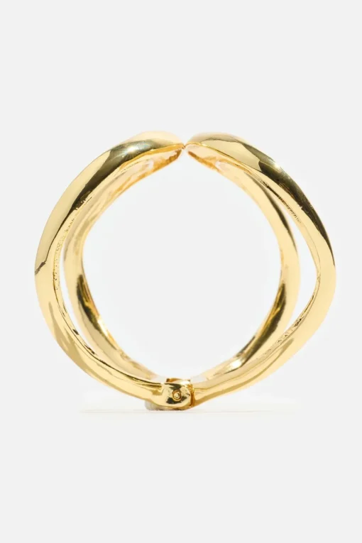 Dynamite Open Curve Cuff Bracelet Yellow Hot