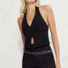 Dynamite Open Ovals Chain Belt Grey Flash Sale