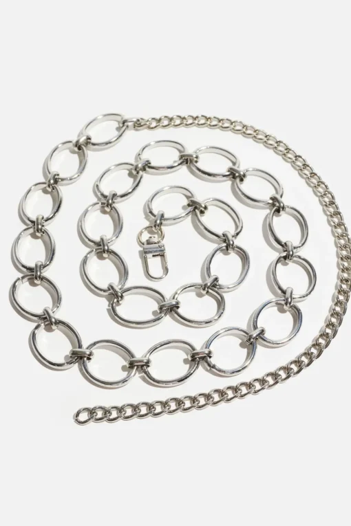 Dynamite Open Ovals Chain Belt Grey Flash Sale