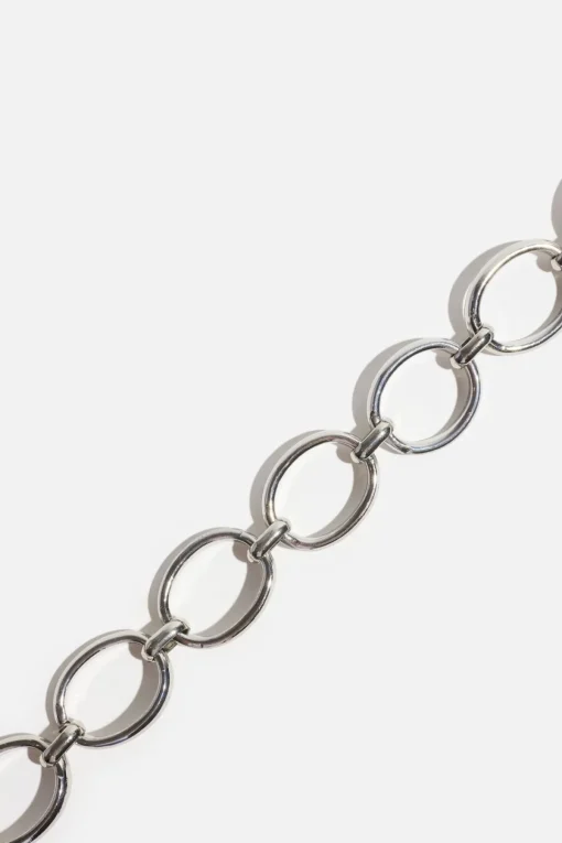Dynamite Open Ovals Chain Belt Grey Flash Sale