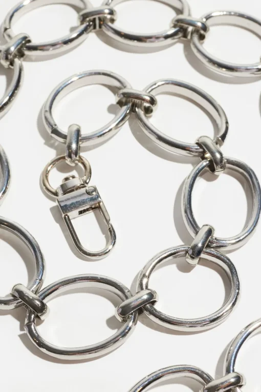 Dynamite Open Ovals Chain Belt Grey Flash Sale