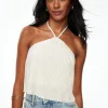 Dynamite Open-Back Halter Top White Flash Sale