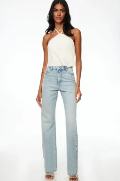 Dynamite Open-Back Halter Top White Flash Sale
