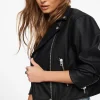 Dynamite Oversized Biker Jacket Black Outlet