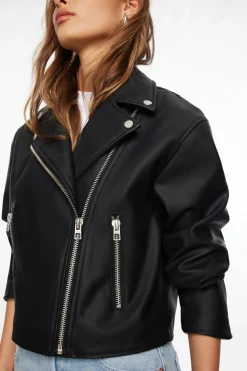 Dynamite Oversized Biker Jacket Black Outlet