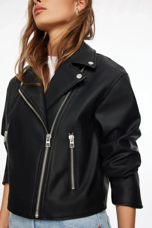 Dynamite Oversized Biker Jacket Black Outlet