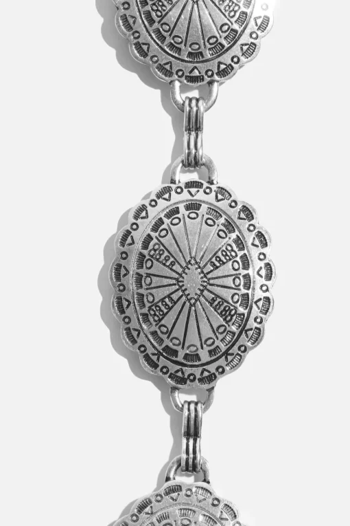 Dynamite Oversized Concho Metal Belt Gray Best Sale