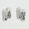 Dynamite Oversized Double Cross Earrings Grey Flash Sale