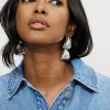 Dynamite Oversized Double Trapezoid Earrings Gray Discount