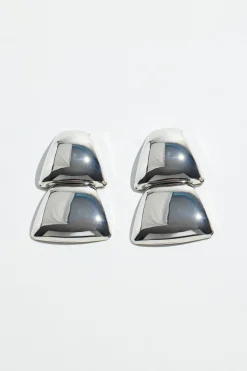 Dynamite Oversized Double Trapezoid Earrings Gray Discount