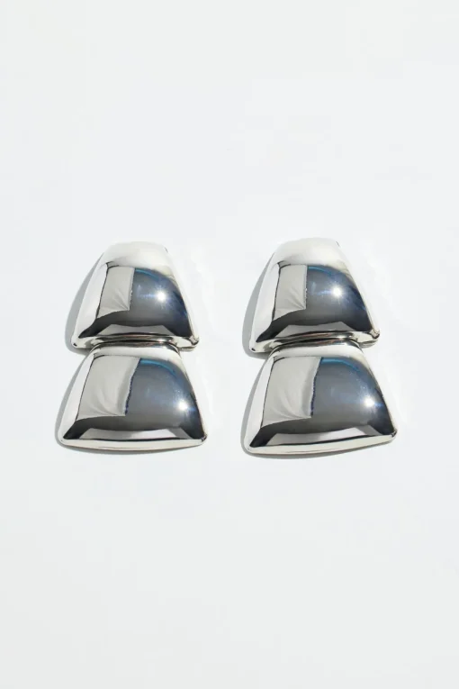 Dynamite Oversized Double Trapezoid Earrings Gray Discount