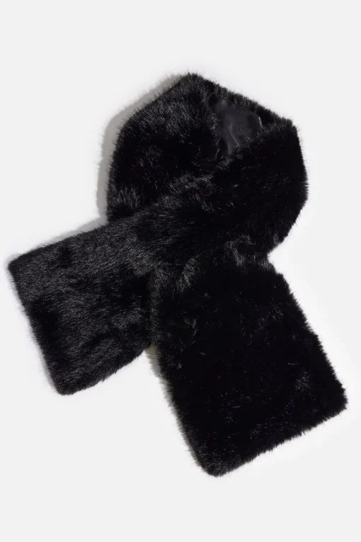 Dynamite Oversized Faux Fur Stole Black Online