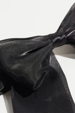 Dynamite Oversized Organza Bow Hair Clip Black Cheap