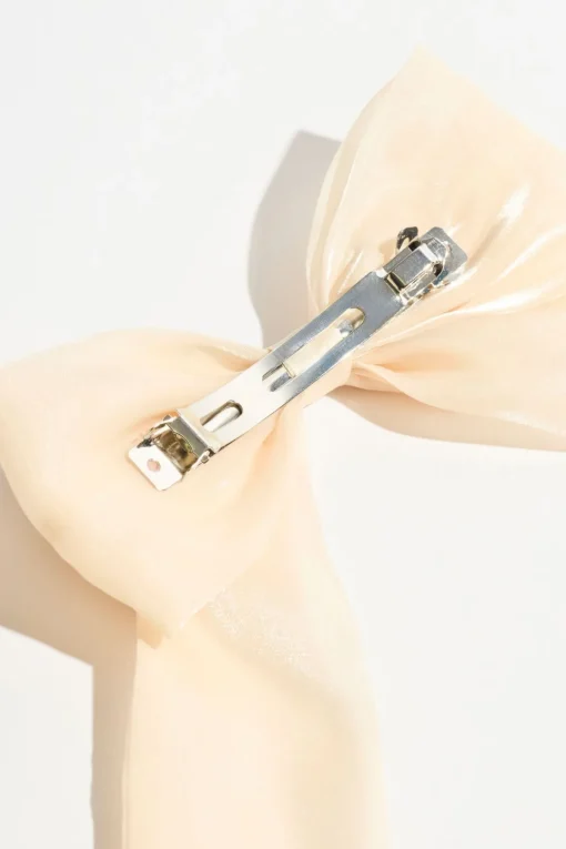 Dynamite Oversized Organza Bow Hair Clip White Cheap