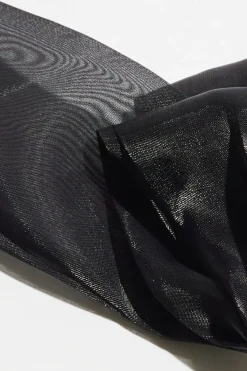 Dynamite Oversized Organza Bow Hair Clip Black Cheap