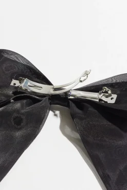 Dynamite Oversized Organza Bow Hair Clip Black Cheap