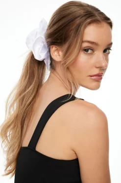 Dynamite Oversized  Satin Scrunchie White Hot