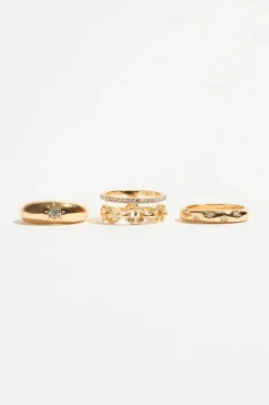 Dynamite 4-Pack Chain Link & Star Rings White Best