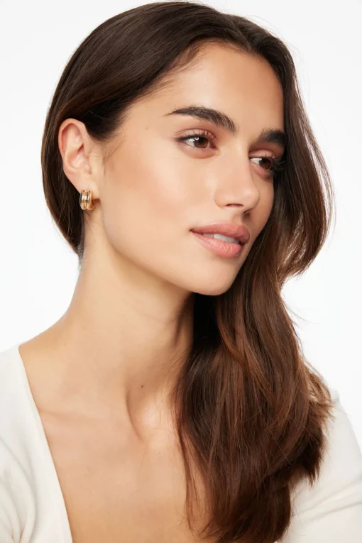 Dynamite 3-Pack Chunky Hoop Earrings Yellow Online