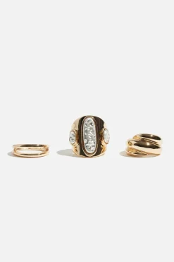Dynamite 3-Pack Pearl Cocktail Rings White Online