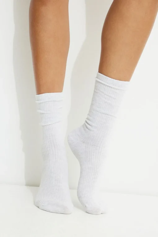 Dynamite 3-Pack Ribbed Crew Socks White Fashion
