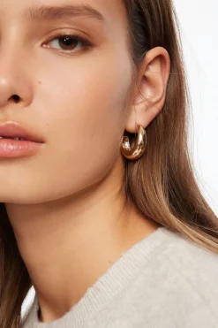 Dynamite 3-Pack Textured & Smooth Hoop Earrings YELLOW New