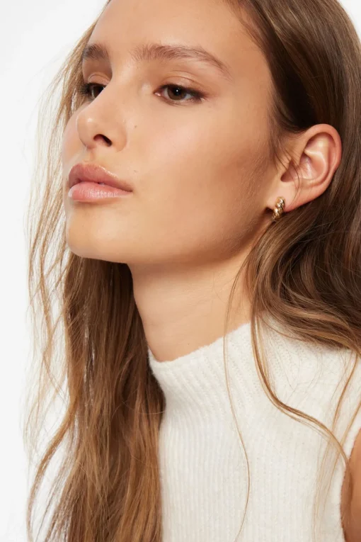 Dynamite 3-Pack Textured Hoop Earrings Yellow New